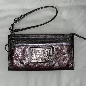 Metallic Coach Wristlet